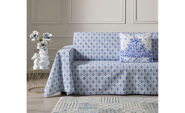 Mediterraneo telo arredo 160x190 cm-Collezione Salvatore Piccione--100% Cotone-190 cmx160 cm