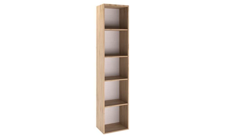 Beta elemento a giorno 4 vani h 210 / l 45 cm-Misure L 45 x P 37 x H 210 cm-Legno naturale-Melaminico-210 cmx45 cm