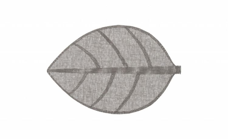 Leaf tovaglietta grigia 50x33 cm- -Grigio-Fibra di carta-33 cmx50 cm
