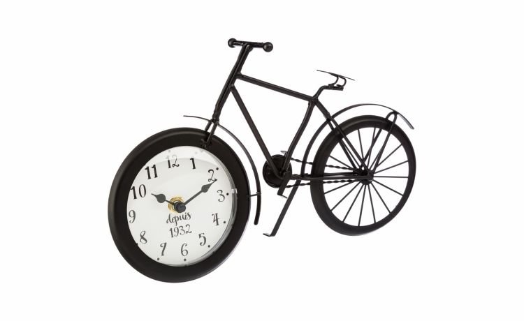Bike orologio d'appoggio metallo nero 28x18 cm