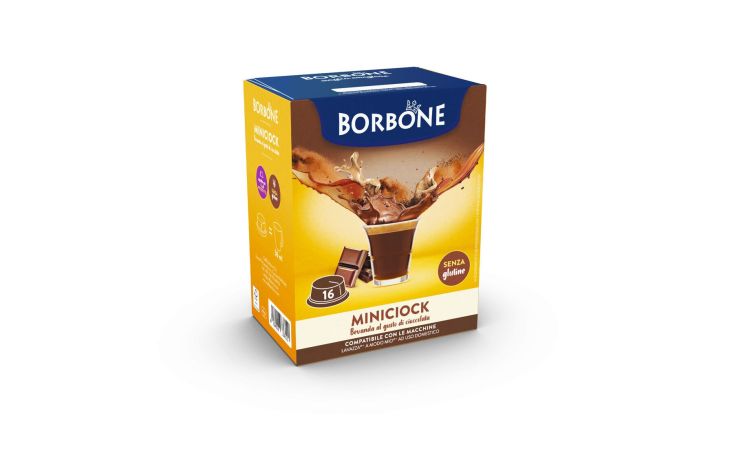 Borbone Box 16 Capsule bevanda solubile MINICIOK-al gusto di cioccolata compatibili con macchine a marchio Lavazza A Modo Mio