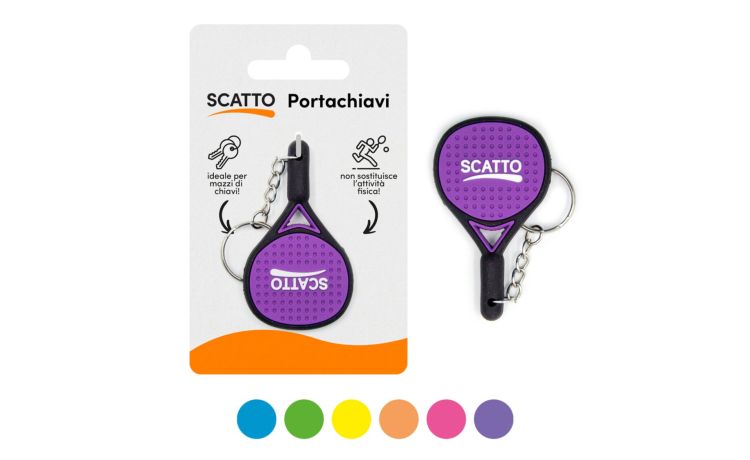 Portachiavi padel in gomma con anello in metallo