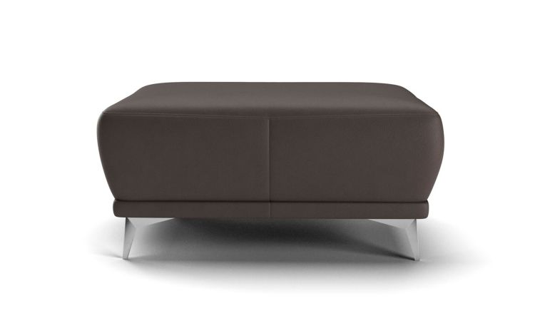 Vercelli pouf in pelle color fango--Marrone chiaro-Pelle-46 cmx94 cm