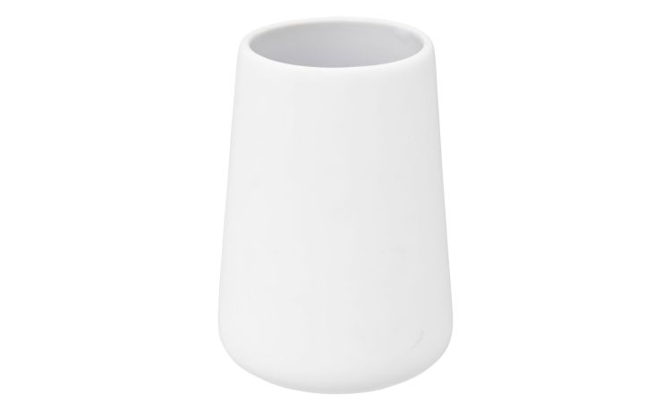 Baton bicchiere bagno in ceramica bianco h11