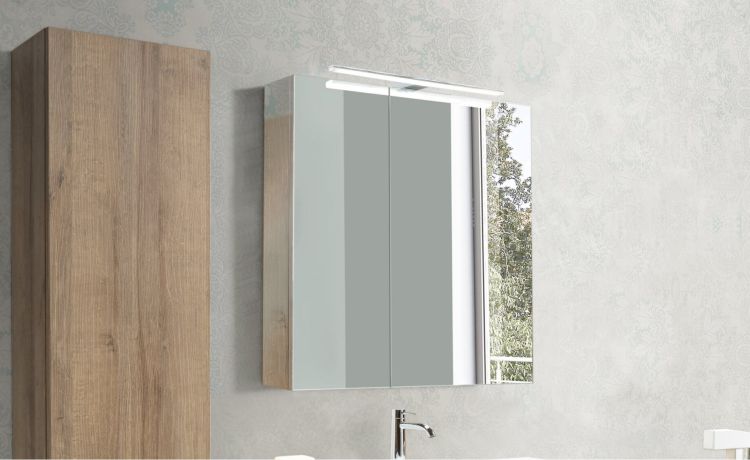 Like specchiera 2 ante color cemento---Melaminico-80 cmx80 cm