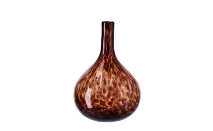 Leopard vaso in vetro ambra h36 cm--Ambra-Vetro