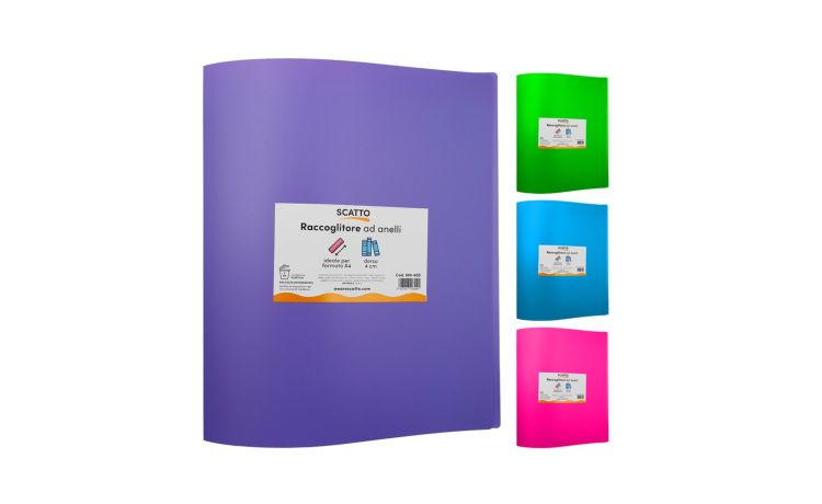Raccoglitore 4 anelli A4 plastica