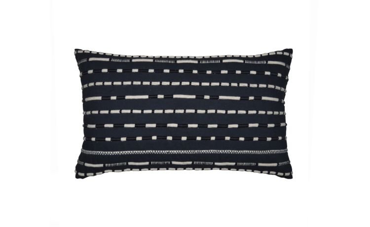 Black Stripe cuscino nero con righe 30x50 cm