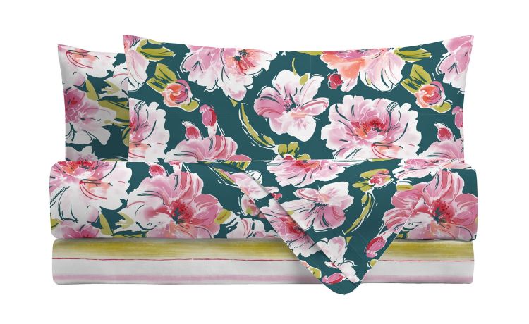 Miami teal completo letto 1 piazza e mezza--Multicolore