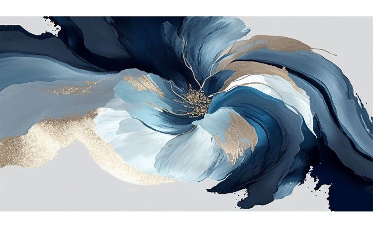 Flowers quadro abstract in vetro 73x139 cm---Vetro-139 cmx73 cm