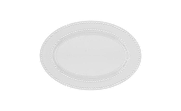 Pearl piatto ovale in porcellana bianco--Bianco-Porcellana