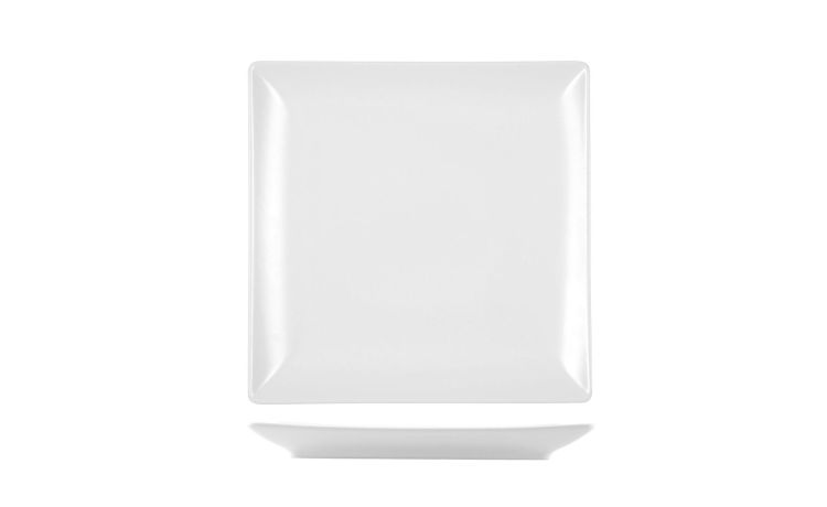 Boston piatto frutta in gres bianco 18x18 cm- -Bianco-Gres-18 cmx18 cm