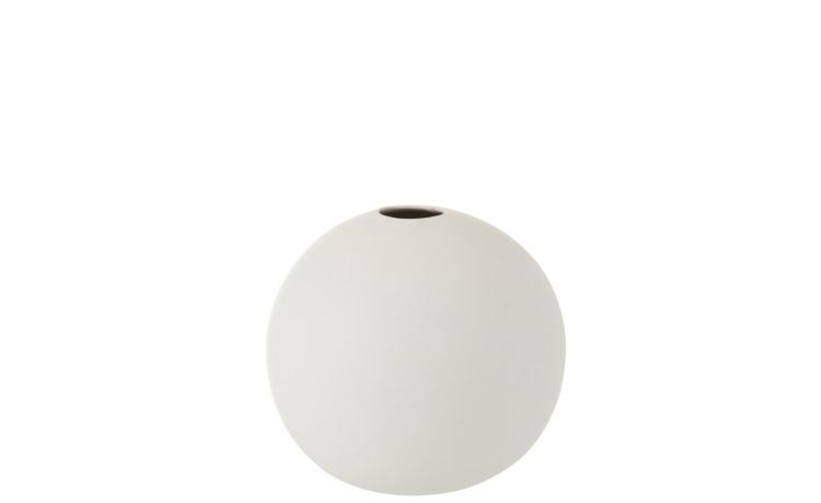 Vaso palla ceramica bianco 18x18 cm--Bianco-Ceramica