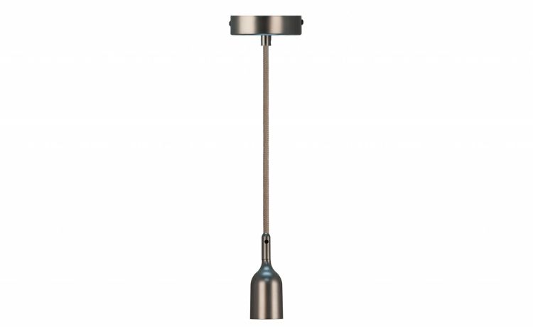 Luxury Bell pendel 1 luce argento E27 57W 150 cm- -Grigio-Alluminio