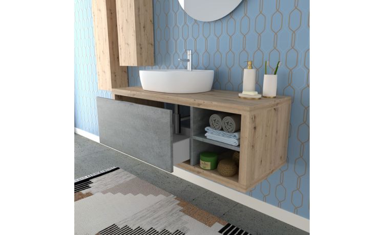 Linea pensile 1 anta rovere nodato --Legno chiaro--100 cmx25 cm