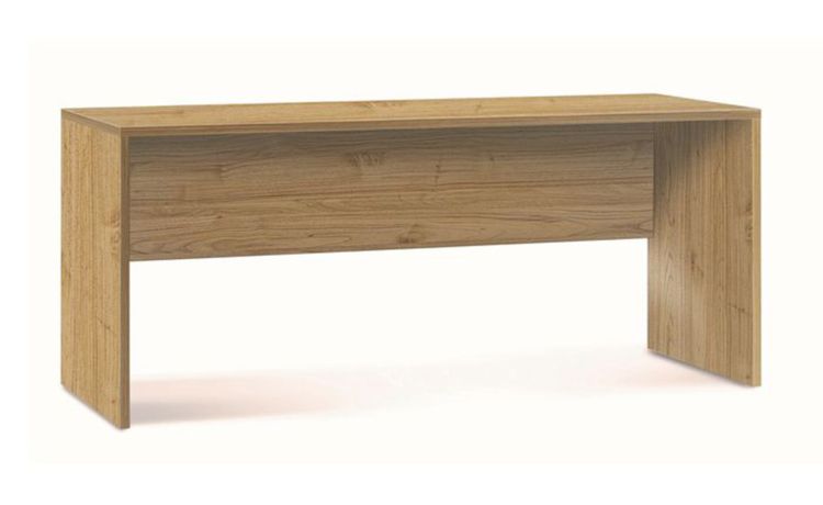 Work scrivania ufficio colore noce-Misure L180 x P69 x H76  cm-Legno-Melaminico-76 cmx180 cm