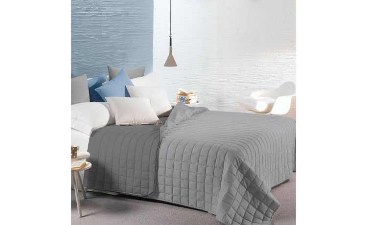 Bea trapuntino matrimoniale bicolor grigio ---100% Poliestere-Matrimoniale