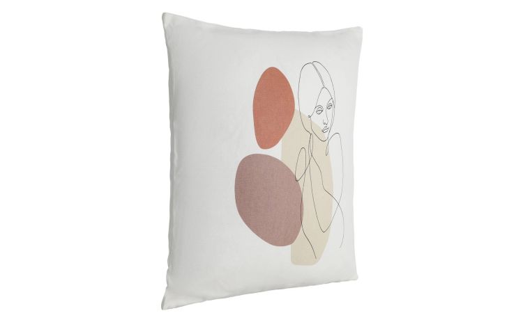Chevery cuscino in cotone con motivo donna 45x45 cm---Cotone-16
