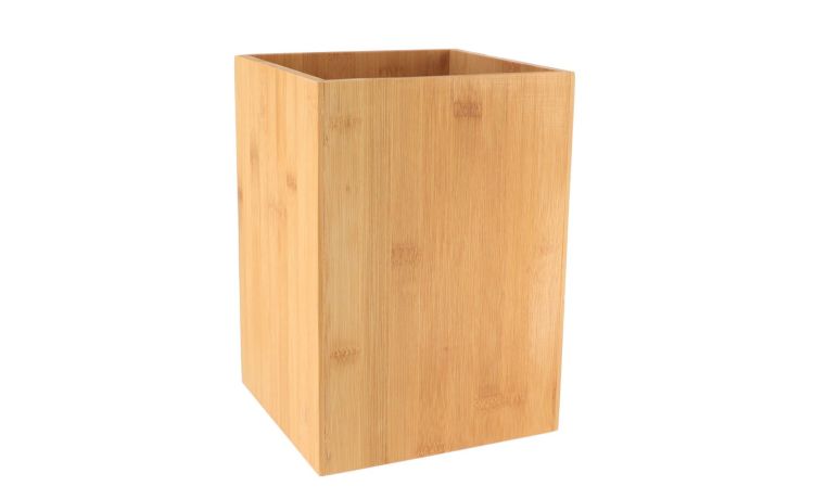 Cestino rifiuti rettangolare in bamboo naturale - -Legno naturale-Bamboo-26 cmx19 cm
