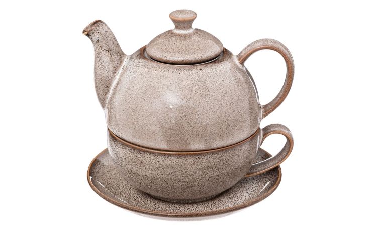 Callie teiera con tazza in gres beige Ø15