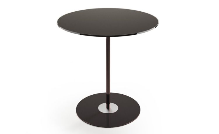 Glass tavolino Dallia rotondo nero h52 cm--Nero-Vetro