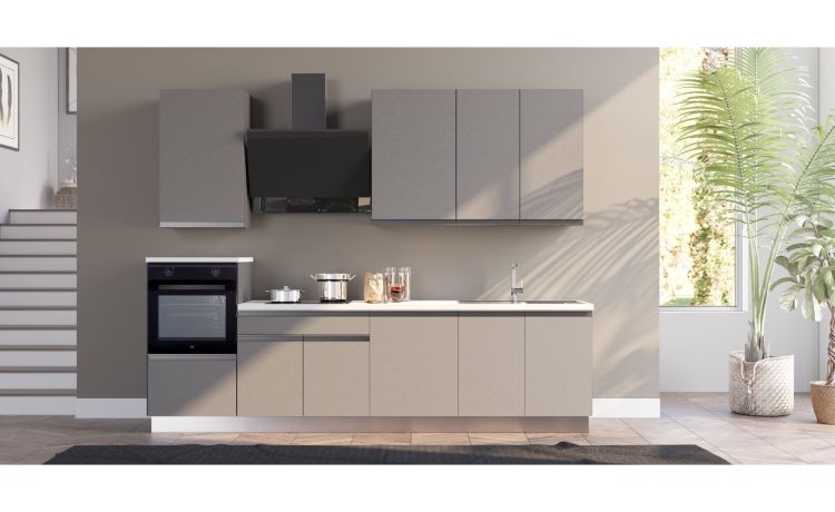 Young cucina completa L300 cm con piano a gas