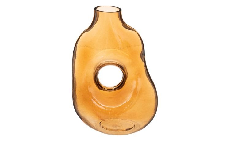 Donut vaso in vetro ambra H25 cm