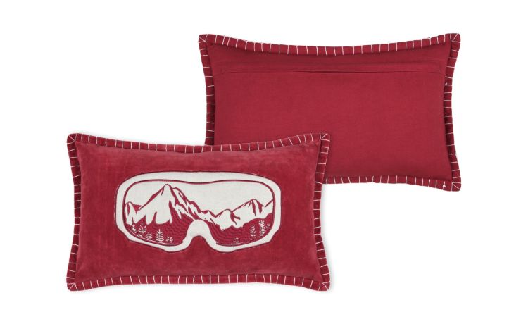 Chamonix cuscino in cotone rosso 30x40 cm --Rosso-Cotone-30 cmx50 cm