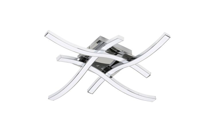 Cabezas plafoniera 4 luci LED in metallo 5W- -cromato-Alluminio-7 cmx44 cm