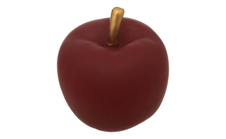 Mela decorativa in ceramica rossa h13 cm--Rossa-Ceramica