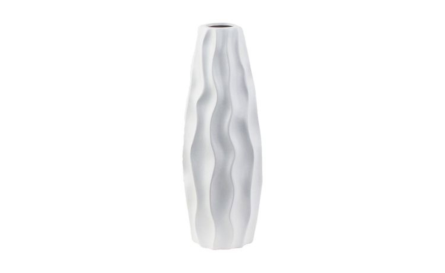 Polka vaso a spirale H29 cm in ceramica bianca