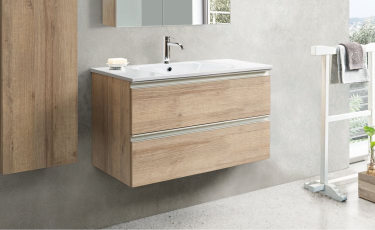 Like-Base lavabo rovere-Legno naturale-Melaminico-52 cmx101 cm