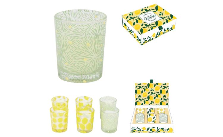 Box set 6 pezzi candele alla citronella--Multicolore-Cera