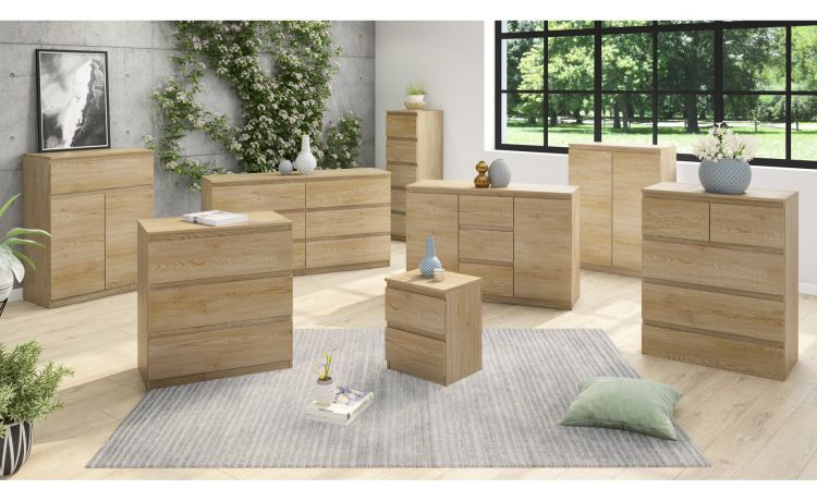 Akitas como&#039; 5 cassetti rovere chiaro--Legno-Pannello-104 cmx75 cm