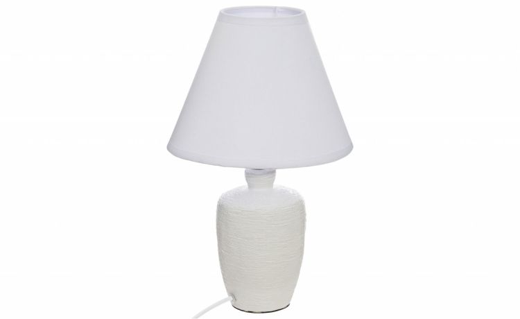 Coral lampada da tavolo E14 in gres h32 cm- -Bianco-Gres