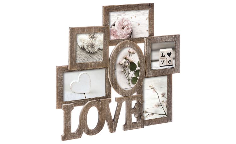 Charme portafoto 6 immagini in mdf scuro - -Legno naturale-Mdf-40