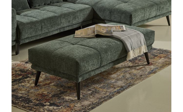 Arno pouf in tessuto verde