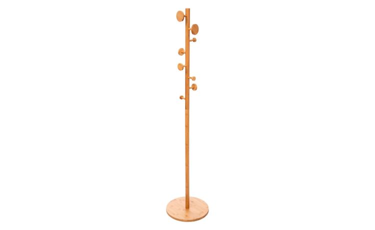 Otto appendiabiti da terra in bamboo H175 cm- -Legno naturale-Bamboo