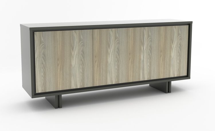 Rio madia 3 ante L189 cm fango/olmo perla--Legno chiaro-Nobilitato-84 cmx189 cm