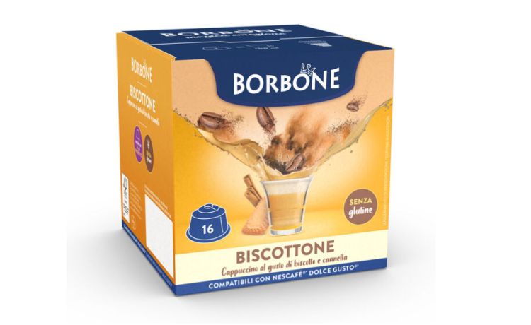 Borbone Biscottone Bevanda solubile al gusto Biscotto-16 capsule compatibili con macchine a marchio Nescafè Dolce Gusto