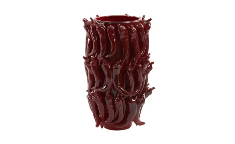 Pepper vaso in ceramica colore rosso h39 cm--Rosso-Ceramica-39 cmx26