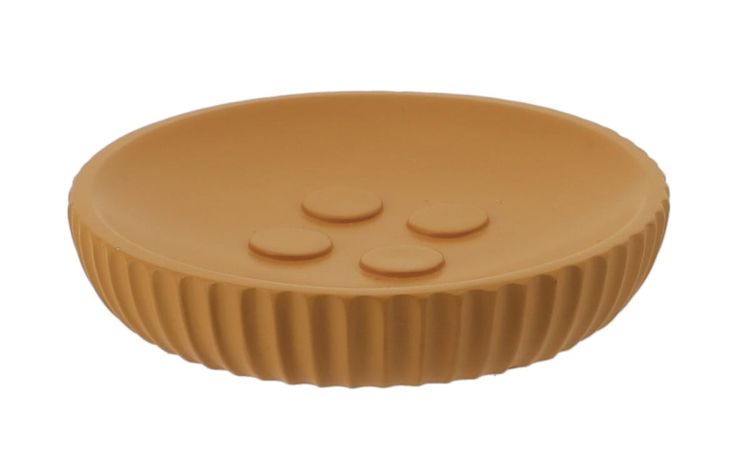 Porta sapone striato senape Ø11 cm--Senape-Polipropilene