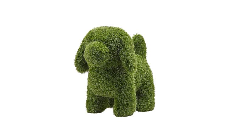 Decoro erba a forma di cane h48