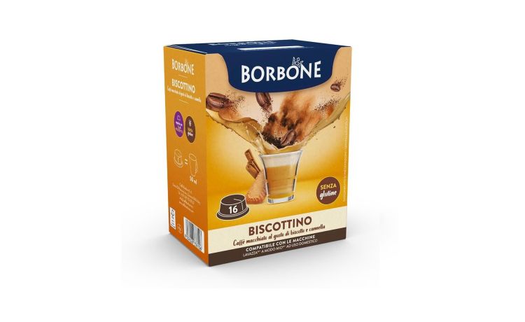 Borbone Bevanda solubile Biscottino-16 capsule compatibili con macchine a marchio Lavazza A Modo Mio