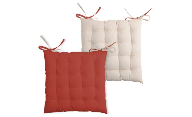 Duo cuscino sedia colore terracotta 40x40 cm ---Cotone