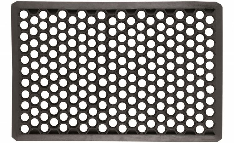 Zerbino alveolare in gomma 40x70 cm- -Nero-Gomma-40 cmx70 cm