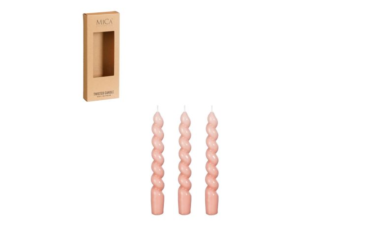 Twist set 3 candele rosa